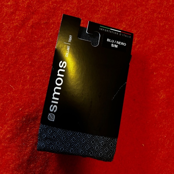 Charcoal gray diamonds pattern tights made in Italy NWT - Picture 3 of 5